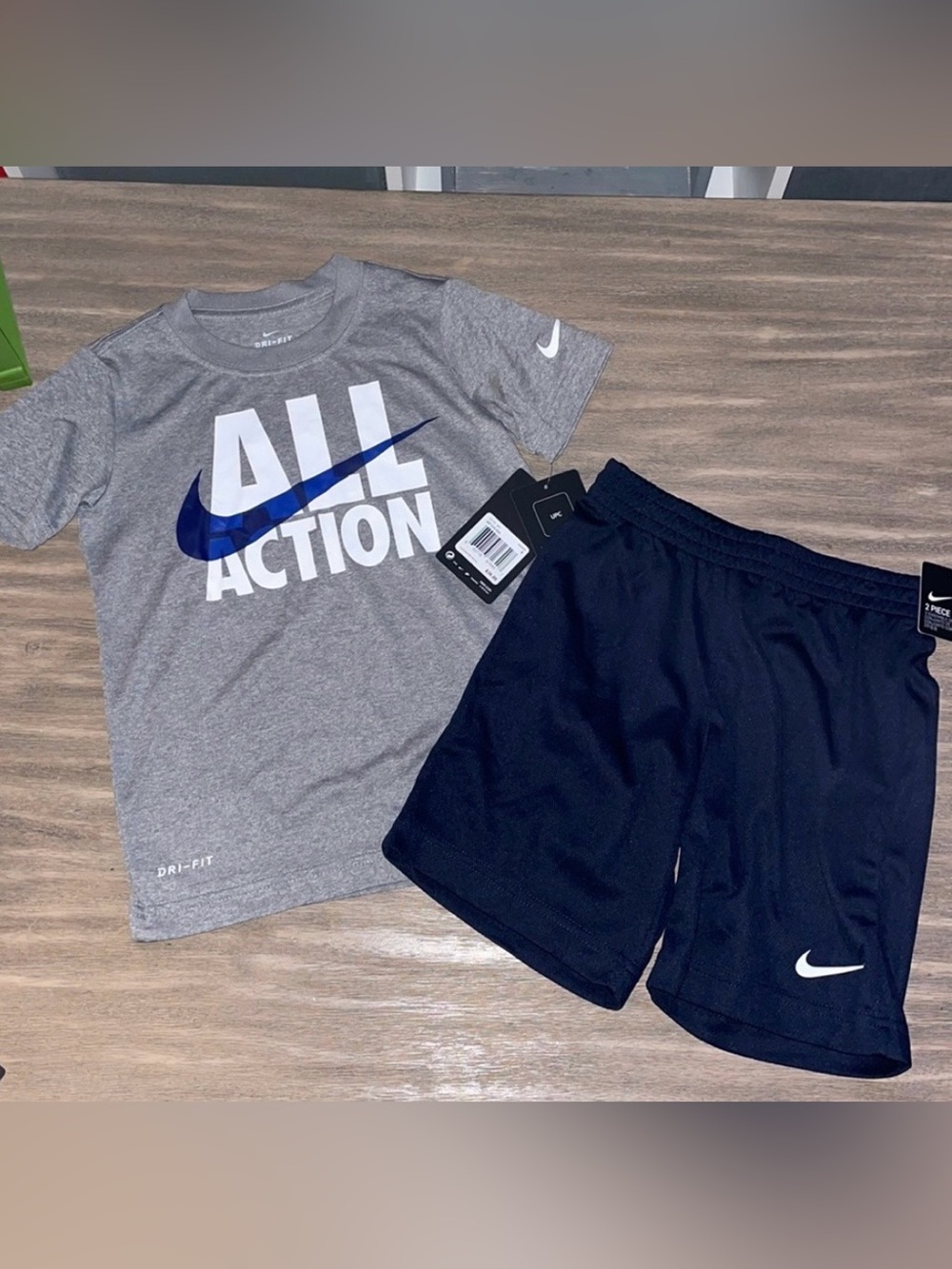 Nike Grey Dri-FIT Youth Tee with White Logo
